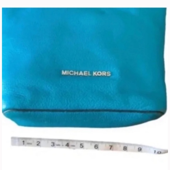 Dark Teal Pebbled Leather Shoulder Bag - Picture 12 of 15